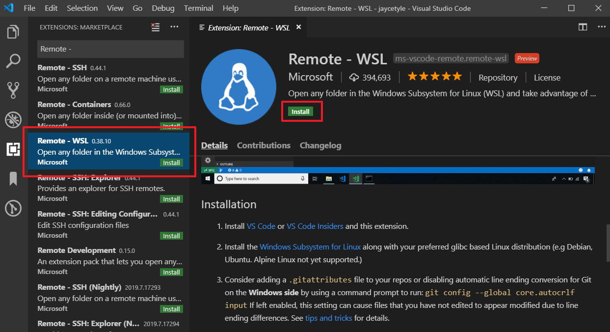 visual studio code linux mount remote folder